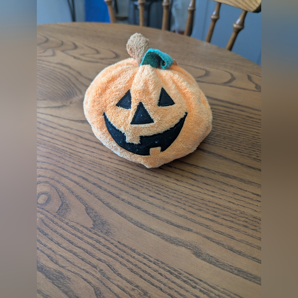 TY Pluffie.Spooky Orange Pumpkin Plush Decor 6 Inches